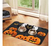 Halloween Moon Bat Pumpkin Pet Feeding Mat Bowl Mat Dog Mat Suitable For Dogs Cats Specific Pads Feeder