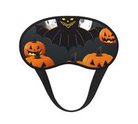 Halloween Moon Bat Pumpkin Print Adults Soft Washable Eye Mask for Light Blocking Nap Face Sleeping Travel Cover
