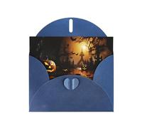 halloween Moon Bat Pumpkin Print Blank Cards and Envelopes 5" x 6" for Wedding Birthday Invitations and All Occasions