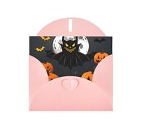 halloween Moon Bat Pumpkin Print Blank Cards and Envelopes 5" x 6" for Wedding Birthday Invitations and All Occasions
