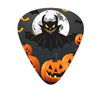 halloween Moon Bat Pumpkin Print Guitar Pick,12 Pack,Includes Thin,Medium,Heavy Gauges,Suitable for guitar,ukulele