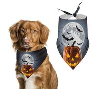 Halloween Moon Bat PumpkinPet Scarf Dog Bandana for Small Medium Large Exquisite Unique Cat Dogs Kerchief Premium Fabric Cute Triangle Cat Dogs Bibs Scarf
