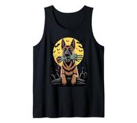 Halloween Moon Belgian Malinois Belgian Shepherd Mally Tank Top
