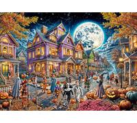 Halloween Moonlight Jigsaw Puzzle 1000 Pieces - Trick or Treat Halloween 1000 Piece Puzzles for Adults - Spooky Fun by Vermont Christmas Company- Fully Interlocking Pieces