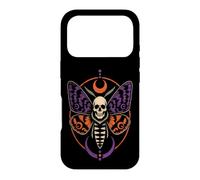 Halloween Moth Skull Wings Moon Ribcage Vintage Badge Case for iPhone 17 Pro