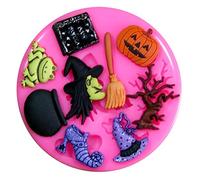 Halloween Mould Witch, Pumpkin, Frog, Spell Book Silicone Mould Mold for Cake Decorating Cake Cupcake Toppers Icing Sugarcraft Tool by Fairie Blessings