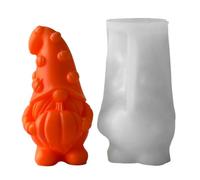 Halloween moulds, 3D pumpkin gnome silicone mould, autumn gnome baking mould for cake lolli, soap casting, fondant, decorative cone candle