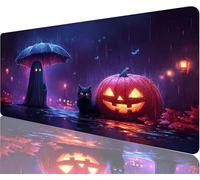 Halloween Mouse Pad,600x400x3mm Mouse Mat Pumpkin Desk Mat Large, Soft Smooth Surface with Anti-Slip Rubber Base Mousepad Waterproof, Durable, Extended Length Desk Pad for Christmas Decorations N1-795