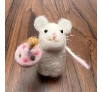 Halloween Mouse with A Pumpkin, 2025 New Cute Handmade Wools Felt Christmas Mouse Ornament, Needle Felted Pumpkins Animals Decoration, Christmas Home Decoration Gifts