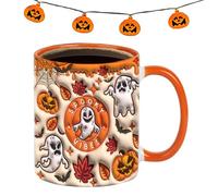 Halloween Mug,350ml Funny Halloween Mug - Ceramic Cup Travel for Men Women Lovers Birthday Autumn Christmas Thanksgiving Holiday Fall Party Coworkers Home Kitchen Decor