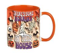 Halloween Mug,350ml Spooky Mug - Aesthetic Travel Cup for Birthday Home Women Men Kitchen Party Coworkers Lovers Decor Autumn Fall Thanksgiving Christmas