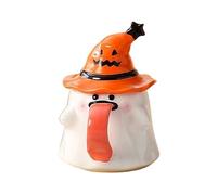 Halloween Mug - Ghost Mugs | Alcohol Consumption Custers, 3D Horror Mug SPOOKY 450 Ml Ceramic Ghosts Shape Coffee Mug With Lid For Hallowen Wine Juice Beer Beer Mug
