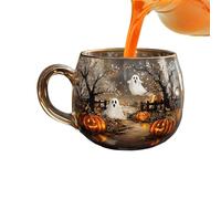 Halloween Mug - Haunted Path Glass Coffee Cups | Spooky Drink Container Party Accessories for Home Farmhouse Apartment Hotel | Decorative Holiday Drinks for The Counter Restaurant Table Party