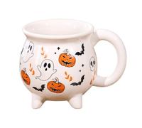 Halloween Mug, Spooky Coffee Cup, Witchy Tea Drinkware, Cute Ghost Design, Ceramic Heat Retention, Holiday Table Decor, Fall Theme Coffee Mug, 13x9.5cm/5.12x3.74 Inches White 1 Piece