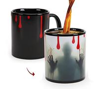 Halloween Mug, Zombie Color Changing Mug, Walking Dead Heat Sensitive Magic Cup, Horror Ghost Spooky Coffee Gift for Christmas Birthday