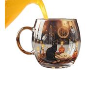 Halloween Mugs,Haunted Path Glass Coffee Cups - Beverage Containers Party Supplies - for Home Farmhouse Apartment Hotel Counter Restaurant Table