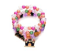 Halloween Multilayer Ghost Spooky Pumpkin Witch Bat Beaded Stretch Bracelets Funny Cute Cartoon Holiday Charm Bracelet for Women Men Halloween Costume Party Cosplay Jewelry Festival Gifts, M, Resin