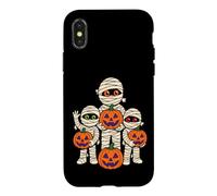 Halloween Mummy Trio Trick Or Treat Pumpkin Orange Black Case for iPhone X/XS