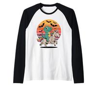 Halloween Mummy Unicorn T-Rex Dinosaur Tyrannosaurus Rex Raglan Baseball Tee