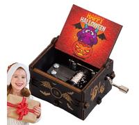 Halloween Music Box, Halloween Theme Music Box, Music Box Case - Wind Up Halloween Music Box, Wooden Music Box for Halloween, Festival Music Box