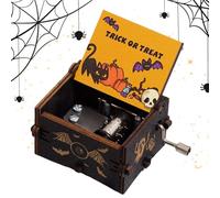 Halloween Music Box, Hand Crank Music Boxes | Wooden Classical Music Box - Halloween Tune Wooden Music Box, Winding Halloween Music Box, Stylish Music Box