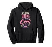 Halloween My Broom Broke So Now I Cook Witch Witchy Gift Pullover Hoodie