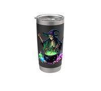 Halloween Mystic Witch Skeleton Bubbling Brew Glowing Potion Stainless Steel Insulated Tumbler