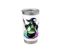 Halloween Mystic Witch Skeleton Bubbling Brew Glowing Potion Stainless Steel Insulated Tumbler