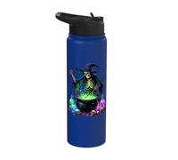 Halloween Mystic Witch Skeleton Bubbling Brew Glowing Potion Stainless Steel Insulated Water Bottle