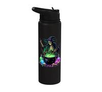 Halloween Mystic Witch Skeleton Bubbling Brew Glowing Potion Stainless Steel Insulated Water Bottle