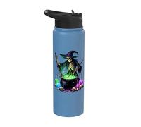 Halloween Mystic Witch Skeleton Bubbling Brew Glowing Potion Stainless Steel Insulated Water Bottle
