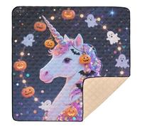 Halloween Mythical Beast with Pumpkins Soft Foam Baby Gym & Activity Mat for Floor Water Resistant Baby Kick Crawling Mat for Baby Kids Toddlers Infants, 50'' x 50''