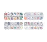 Halloween Nail Art Sequins, 4 Box Clay Nail Slices with Pumpkin Skull Ghost Patterns, Soft Eco - Friendly 3D Nail Decorations for DIY Manicure and Crafts