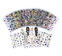 Halloween Nail Art Stickers,30 Sheets Ghost Pumpkin Skull Bat Cat Spider Web Self-Adhesive Nail Decals Transfers for Manicure Design Decoration Supplies