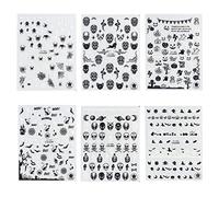 Halloween Nail Art Stickers Glow in The Dark Nail Decals 3D Self-Adhesive Fluorescent Nail Stickers Skull Spider DIY Acrylic Nail Art 6PCS Nail stickers