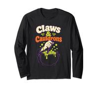 Halloween Nail Tech Claws & Cauldrons Witch Gift Long Sleeve T-Shirt
