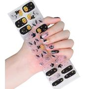 Halloween Nails Stickers Glow In Dark Gels Wraps Semi Cured Polish Strips Semi Cured Gels Glow In Dark Nail
