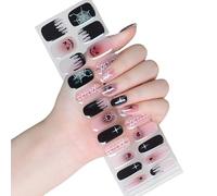 Halloween Nails Strips Semi Cured Gels Glow In Dark Stickers Art Decoration Polish Stickers Semi Cured