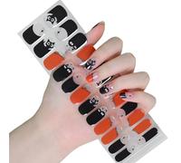 Halloween Nails Strips Semi Cured Gels Glow in Dark Stickers Art Decoration Stickers Semi Cured Gels