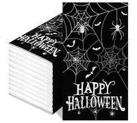 Halloween Napkins, 100 PCS Halloween Napkins Paper Disposable, Spider Web Bat Decorative Dinner Napkin Cobweb Guest Hand Towel for Bathroom for Halloweens Horror Birthday Party Supplies Table Decor