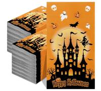 Halloween Napkins, 200PCS Halloween Napkins Paper Disposable, Halloweens Castle Witch Bat Decorative Dinner Napkin Guest Hand Towel for Bathroom for Halloweens Birthday Party Supplies Table Decoration