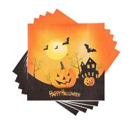 Halloween Napkins,20Pcs Autumn Fall Napkins Halloween Table Decorations Napkin,Disposable Paper Serviettes Printed Pumpkins/Haunted House/Ghosts/Bat,Soft Tissue Tableware