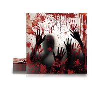Halloween Napkins Serviettes, 20 Pack Horror Neon Blood Palm Print Paper Party Napkins Disposable Hand Towels for Adulte Halloween Table Decoration Party Supplies Favors - 33x33cm