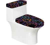 Halloween Neon Ghosts Toilet Lid Cover and Toilet Tank Cover