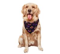 Halloween neon Pumpkin Faces Dog Bandanas Pet Costume Cat Scarf for Small Medium Large Dogs, Cats Pets