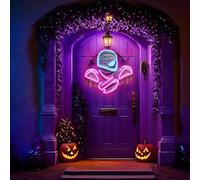 Halloween Neon Signs for Wall Decor, Skull Neon Light, Halloween Pumpkin Neon Light, USB Powered Light Up Acrylic LED Sign for Bedroom Kids Room Living Room Bar Party Halloween Decor (CC0813A-5)