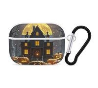 Halloween Night AirPod Pro Case, Anti Scratch Hard PC Cover with Keychain, AirPod Pro 2nd/1st Case Accessories for Women Men, White-Style