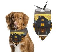 Halloween Night Dog Bandana Adjustable Pet Scarf Soft Washable Polyester Triangle Bib Lightweight Breathable Pet Bib for Dogs Cats Puppies Suitable for Holiday Birthday