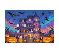 Halloween Night Jigsaw Puzzle for Adults 1000 Pieces - Monster House, Challenging Puzzle for Game Nights, for Women Ages 14 Years and Up 30x20 in