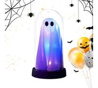 Halloween Night Light | Light Up Ghost in a Jar | Scary Cute LED Battery Operated Tabletop Lamp for Party Kitchen Holiday Halloween Mantel Decoration